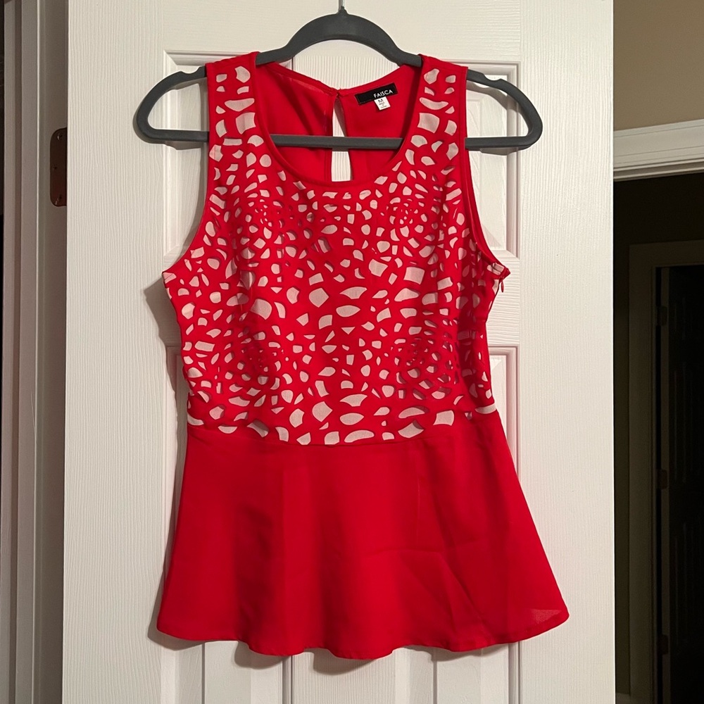 Patterned Peplum Top